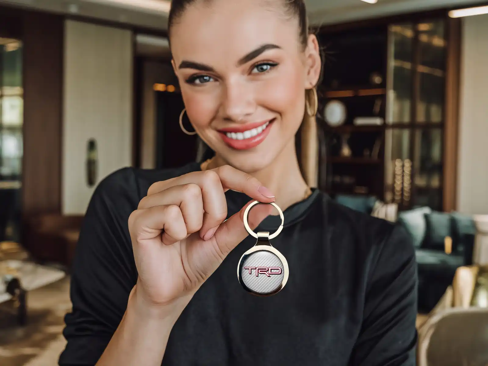 Toyota TRD Personalized Keyrings Glossy Classy Metal